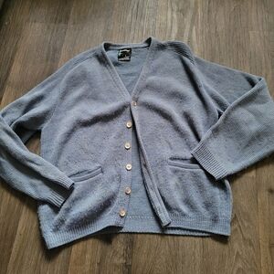 Vintage 70s Blue Button-Up Cardigan